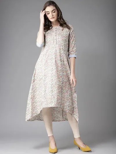 Stylish Cotton Printed A-Line Kurtis