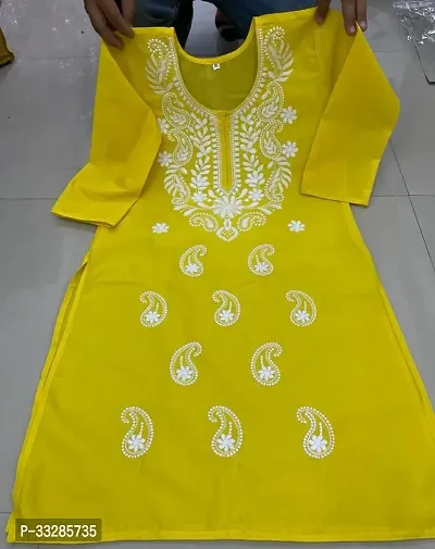 Stylish Cotton Stitched Kurta For Women-thumb0