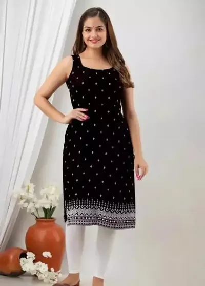 Stylish Cotton Printed Straight Kurtis