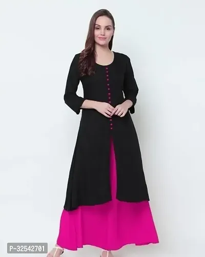 Reliable Solid Rayon Kurta with Bottom Set For Women