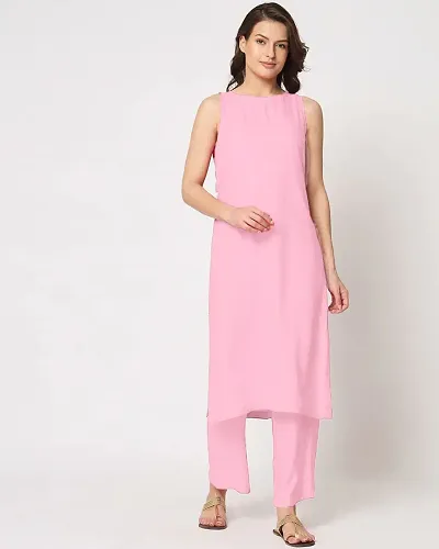 Stylish Cotton Solid Kurta For Women