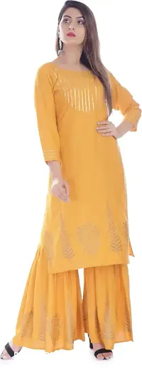 Reliable Printed Cotton Blend Kurta with Bottom Set For Women-thumb0