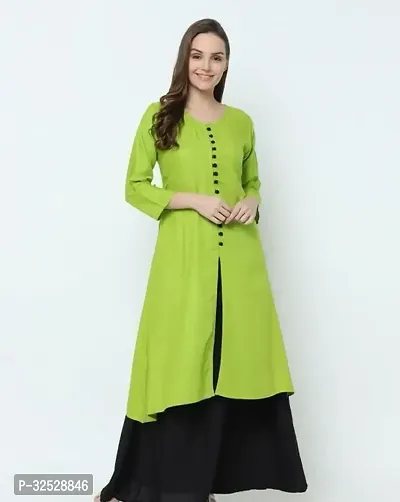 Stylish Green Rayon Kurta Bottom Set For Women-thumb0