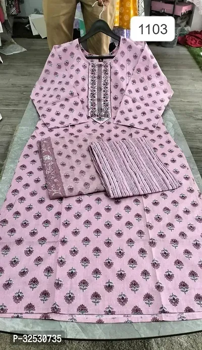 Stylish Pink Rayon Kurta Bottom Dupatta Set For Women