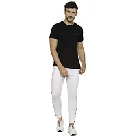 Flynoff White Solid 4Way Lycra Tailored Fit Ankle Length Men's Track Pant-thumb1