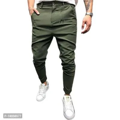 FLYNOFF Men's Tailored Track Pants (DAC005-OLV-XL_Green_34)-thumb3