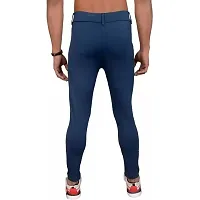 FLYNOFF Blue Solid 4Way Lycra Tailored Fit Ankle Length Men's Track Pant (FNF0169-BLU-M)-thumb4