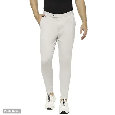 Flynoff Men's Slim Fit Pants (FNF0141-SLV-M_Silver_30)