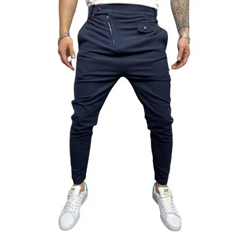Flynoff 4Way Lycra Tailored Fit Ankle Length Mens Track Pant