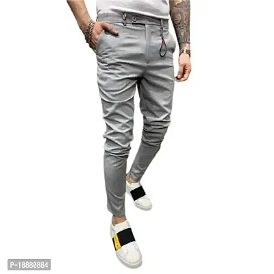 FLYNOFF Men's Slim Fit Track Pants(FLY130-LGR-M_Silver_Medium)-thumb2
