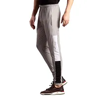 FLYNOFF Silver Solid 4Way Lycra Tailored Fit Ankle Length Men's Track Pant-(FNF0165-LGR-30)-thumb4