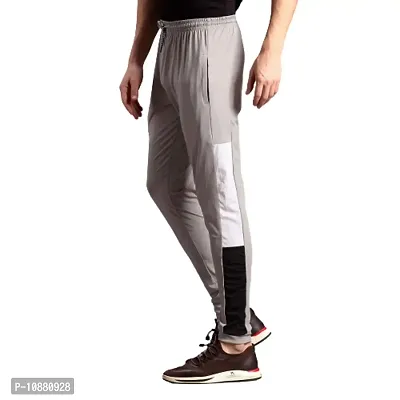 FLYNOFF Silver Solid 4Way Lycra Tailored Fit Ankle Length Men's Track Pant-(FNF0165-LGR-30)-thumb5