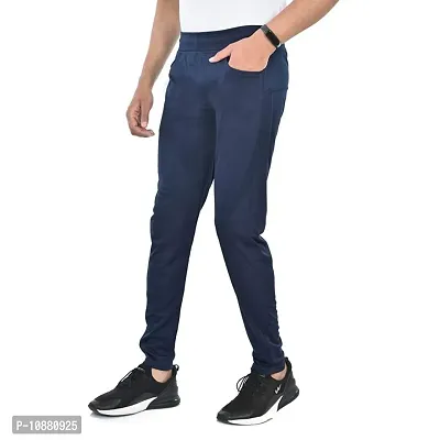 FLYNOFF Blue Solid 4Way Lycra Tailored Fit Ankle Length Men's Pant-(FNF0166-BLU-34)-thumb4