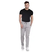 FLYNOFF Silver Solid 4Way Lycra Tailored Fit Ankle Length Men's Track Pant-(FNF0161-LGR-32)-thumb1