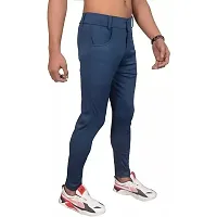 FLYNOFF Blue Solid 4Way Lycra Tailored Fit Ankle Length Men's Track Pant (FNF0169-BLU-M)-thumb2