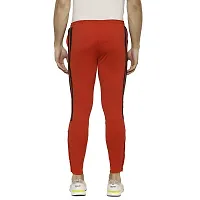 Flynoff Red Solid 4Way Lycra Tailored Fit Ankle Length Men's Track Pant-thumb3