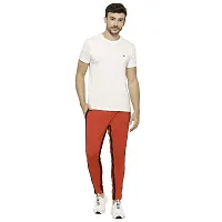 Flynoff Red Solid 4Way Lycra Tailored Fit Ankle Length Men's Track Pant-thumb1