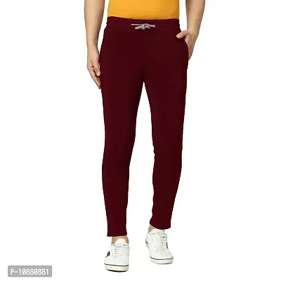 FLYNOFF Solid 4Way Lycra Tailored Fit Ankle Length Men's Track Pant-thumb0