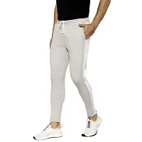 Flynoff Silver Solid 4Way Lycra Tailored Fit Ankle Length Men's Track Pant-thumb2