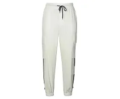 FLYNOFF White Solid Ns Lycra Tailored Fit Ankle Length Men's Pant-thumb1