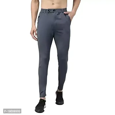 FLYNOFF Grey Solid 4Way Lycra Tailored Fit Ankle Length Men's Track Pant-(FNF0162-DGR-30)-thumb0