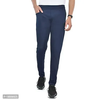 FLYNOFF Blue Solid 4Way Lycra Tailored Fit Ankle Length Men's Pant-(FNF0166-BLU-34)-thumb0