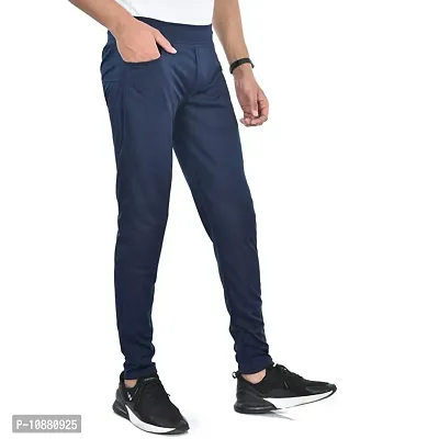 FLYNOFF Blue Solid 4Way Lycra Tailored Fit Ankle Length Men's Pant-(FNF0166-BLU-34)-thumb3