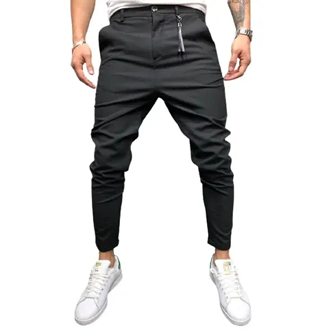 Flynoff 4Way Lycra Tailored Fit Ankle Length Mens Track Pant