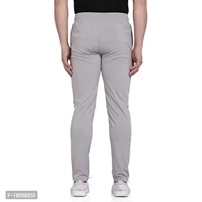 FLYNOFF Silver Solid 4Way Lycra Tailored Fit Ankle Length Men's Track Pant-(FNF0161-LGR-32)-thumb4