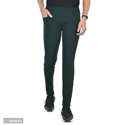 FLYNOFF Olive Solid 4Way Lycra Tailored Fit Ankle Length Men's Pant-(FNF0166-GRN-30)-thumb0