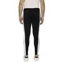 Flynoff Black Solid 4Way Lycra Tailored Fit Ankle Length Men's Track Pant-thumb3