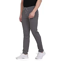 FLYNOFF Grey Solid 4Way Lycra Tailored Fit Ankle Length Men's Track Pant-(FNF0161-DGR-34)-thumb1