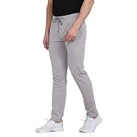 FLYNOFF Silver Solid 4Way Lycra Tailored Fit Ankle Length Men's Track Pant-(FNF0161-LGR-32)-thumb2