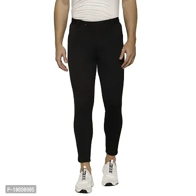 Flynoff Men's Tailored;Slim Pants (FNF0141-BLK -L_Black_32)-thumb0