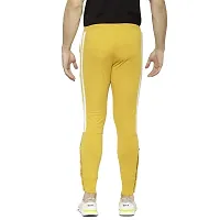Flynoff Yellow Solid 4Way Lycra Tailored Fit Ankle Length Men's Track Pant-thumb3