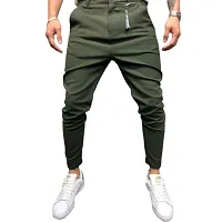 FLYNOFF Men's Tailored Track Pants (DAC005-OLV-XL_Green_34)-thumb3