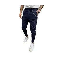 FLYNOFF Blue Solid Stretchable Tailored Fit Ankle Length Men's Track Pant-thumb1
