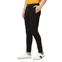 FLYNOFF Black Solid 4Way Lycra Tailored Fit Ankle Length Men's Track Pant-(FNF0161-BLK-34)-thumb2