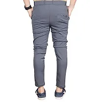 FLYNOFF Grey Solid 4Way Lycra Tailored Fit Ankle Length Men's Track Pant-(FNF0162-DGR-30)-thumb3