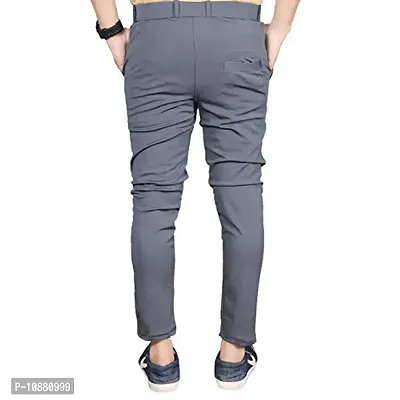 FLYNOFF Grey Solid 4Way Lycra Tailored Fit Ankle Length Men's Track Pant-(FNF0162-DGR-30)-thumb4