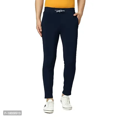 FLYNOFF Blue Solid 4Way Lycra Tailored Fit Ankle Length Men's Track Pant-(FNF0161-BLU-30)-thumb0