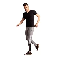 FLYNOFF Silver Solid 4Way Lycra Tailored Fit Ankle Length Men's Track Pant-(FNF0165-LGR-34)-thumb3