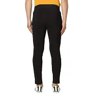 FLYNOFF Black Solid 4Way Lycra Tailored Fit Ankle Length Men's Track Pant-(FNF0161-BLK-34)-thumb4