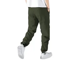 FLYNOFF Olive Solid Ns Lycra Tailored Fit Ankle Length Men's Pant-thumb1