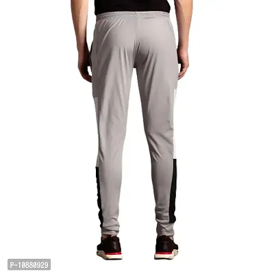 FLYNOFF Silver Solid 4Way Lycra Tailored Fit Ankle Length Men's Track Pant-(FNF0165-LGR-34)-thumb3