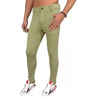 FLYNOFF Green Solid 4Way Lycra Tailored Fit Ankle Length Men's Track Pant (FNF0169-GRN-L)-thumb3