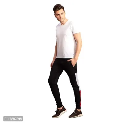 FLYNOFF Black Solid 4Way Lycra Tailored Fit Ankle Length Men's Pant-(FNF0165-BLK-34)-thumb2