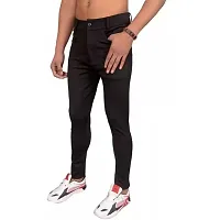 FLYNOFF Black Solid 4Way Lycra Tailored Fit Ankle Length Men's Track Pant (FNF0169-BLK-XL)-thumb3