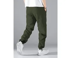 FLYNOFF Olive Solid Ns Lycra Tailored Fit Ankle Length Men's Pant-thumb2