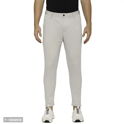 Flynoff Men's Slim Fit Polyester Blend Pant (FNF0117-SLV-M_Silver_30)-thumb0